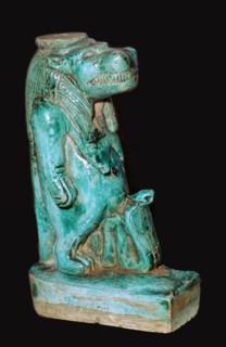 Egyptian faience statuette of the Egyptian goddess Tauret. Artist: Unknown