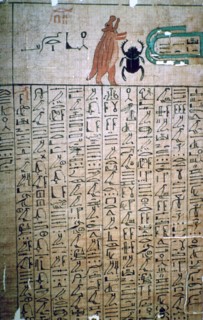 Egyptian hieroglyphs from a Book of the Dead. Artist: Unknown