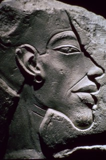 Relief showing the head of Akhenaten, 14th century BC. Artist: Unknown