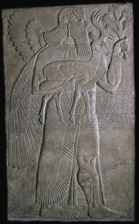 Assyrian relief of a winged figure, 9th century BC. Artist: Unknown