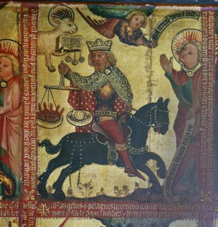 Painting showing the emperor Titus, 14th century Artist: Master Bertram of Hamburg
