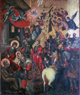 Icon of the Adoration of the Magi, 16th century. Artist: Michael Damaskinos