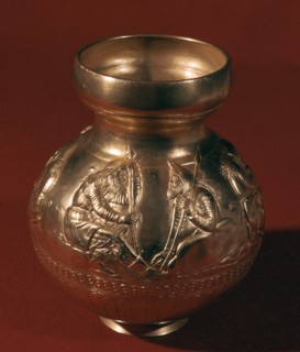 Electrum Graeco-Scythian vase showing Scythian activities, 4th century BC. Artist: Unknown