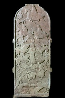 Pictish cross-slab showing Pictish horsemen and centaurs, 7th century Artist: Unknown