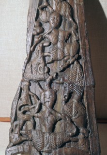 Detail of woodcarving from a Viking sledge, 9th century. Artist: Unknown