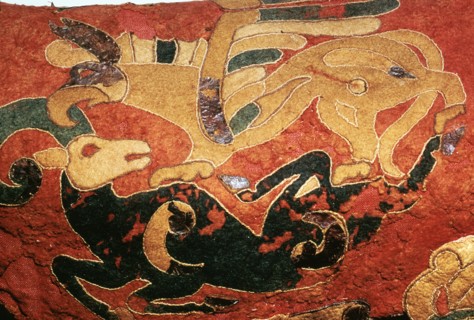 Scythian saddle-cover with applied felt decoration, 5th century BC. Artist: Unknown