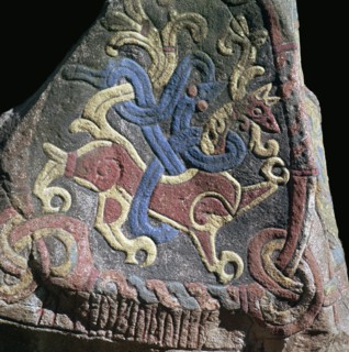 Detail of the great runestone of Harald Bluetooth, 10th century. Artist: Unknown