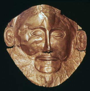 Gold death mask of 'Agamemmon', 17th century BC. Artist: Unknown