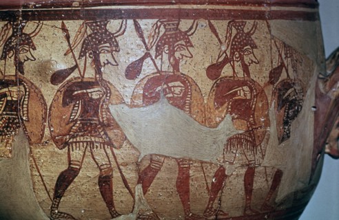 Detail of the Greek Warrior Vase, 13th century BC. Artist: Unknown