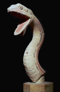 Greek polychrome head of a serpent, c.6th century BC. Artist: Unknown