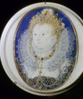 Contemporary miniature portrait of Elizabeth I of England. Artist: Nicholas Hilliard