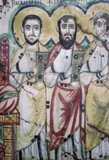 Detail of a coptic wall painting showing two apostles, 6th Century. Artist: Unknown