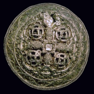 Circular Viking gold brooch from Denmark, 9th century. Artist: Unknown