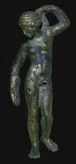 Roman copper alloy figure of the god Hermaphrodite? Artist: Unknown