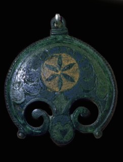 Romano-British copper alloy and enamel plate brooch, 2nd-3rd century. Artist: Unknown