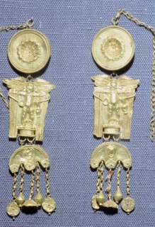 A pair of Roman gold earrings from Granada, Spain. Artist: Unknown