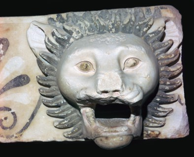 Marble fragment of a lion's head gargoyle, 5th century BC. Artist: Unknown