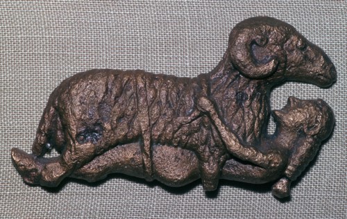 Archaic bronze of Odysseus and a ram. Artist: Unknown