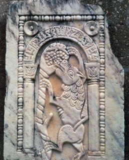 Marble Roman slab of the Fox and Grapes. Artist: Unknown