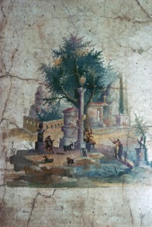 Roman wall-painting of a mythical landscape, c.1st century. Creator: Unknown.