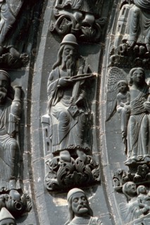 Musicians above the west door of St Denis, 12th century. Artist: Unknown