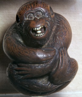 Japanese Netsuke of a monkey, 19th century. Artist: Unknown