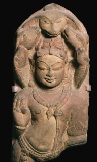 Naga, a snake divinity with heads of a five-headed serpent, 1oth century. Artist: Unknown