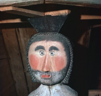 Carved and painted wooden figure from a church in Finland, 18th century. Artist: Unknown