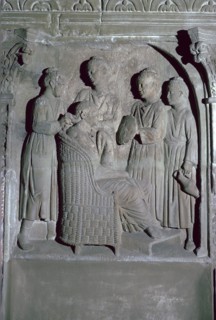 Depiction of Roman women's hair dressing on an altar. Artist: Unknown
