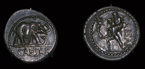 Roman coins of Julius Caesar, 1st century BC. Artist: Unknown