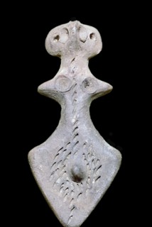Indian terracotta bisexual figure, 3rd century BC. Artist: Unknown