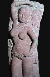 A yakshi (tree-goddess) from a Jain Stupa, 2nd century. Artist: Unknown