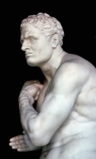 Roman Hellenistic-style sculpture of a boxer. Artist: Unknown