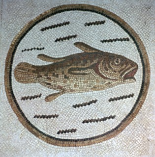 Early Christian fish mosaic, 4th century. Artist: Unknown