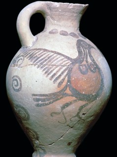 Cycladic jug with painted bird design. Artist: Unknown