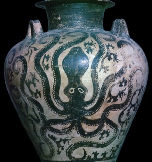 Mycenaean amphora with an octopus, 15th century. Artist: Unknown