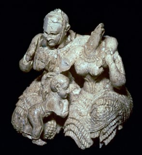 Greek two goddesses and divine child group, 14th century. Artist: Unknown