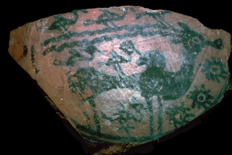 Pakistani sherd painted with stylised humped bull, 18th century BC. Artist: Unknown
