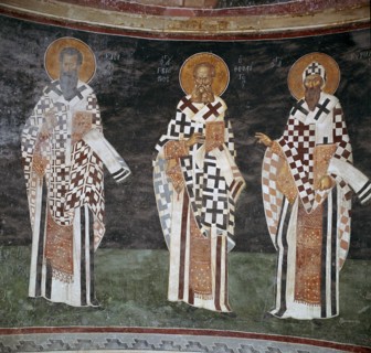 Mosaic of Byzantine fathers of the church. Creator: Unknown.