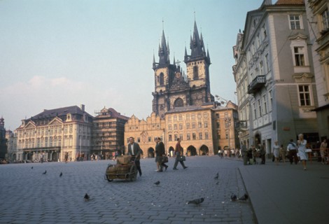 Oldtown square in Prague in the evening. Artist: CM Dixon Artist: Unknown