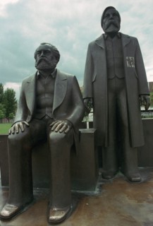 Sculpture of Karl Marx and Engels. Artist: Unknown