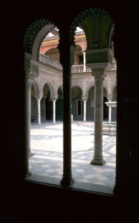 View into the main courtyard of the Casa di Pilatos, 15th century. Artist: Unknown