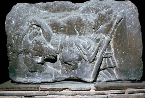 Depiction of Pollux with a horse, 1st century. Artist: Unknown