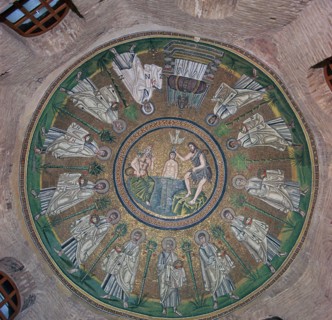 Mosaic in the dome of the Bapistry of the Arians, 5th century. Artist: Unknown