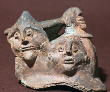 Romano-Celtic pot with human heads, 3rd century. Artist: Unknown