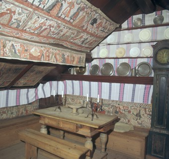 Living room of 18th century Swedish farmstead. Artist: Unknown