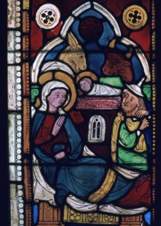Stained glass Swedish Nativity. Artist: Unknown