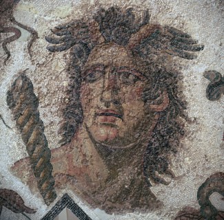 Detail of a Roman mosaic showing one of the four winds, 3rd century. Artist: Unknown
