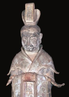 Earthenware Chinese figure of a tomb attendant, 7th century. Artist: Unknown