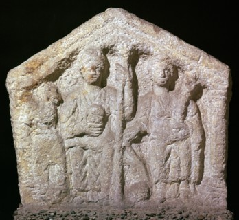Stone relief showing Romano-British goddesses, c.2nd century. Artist: Unknown